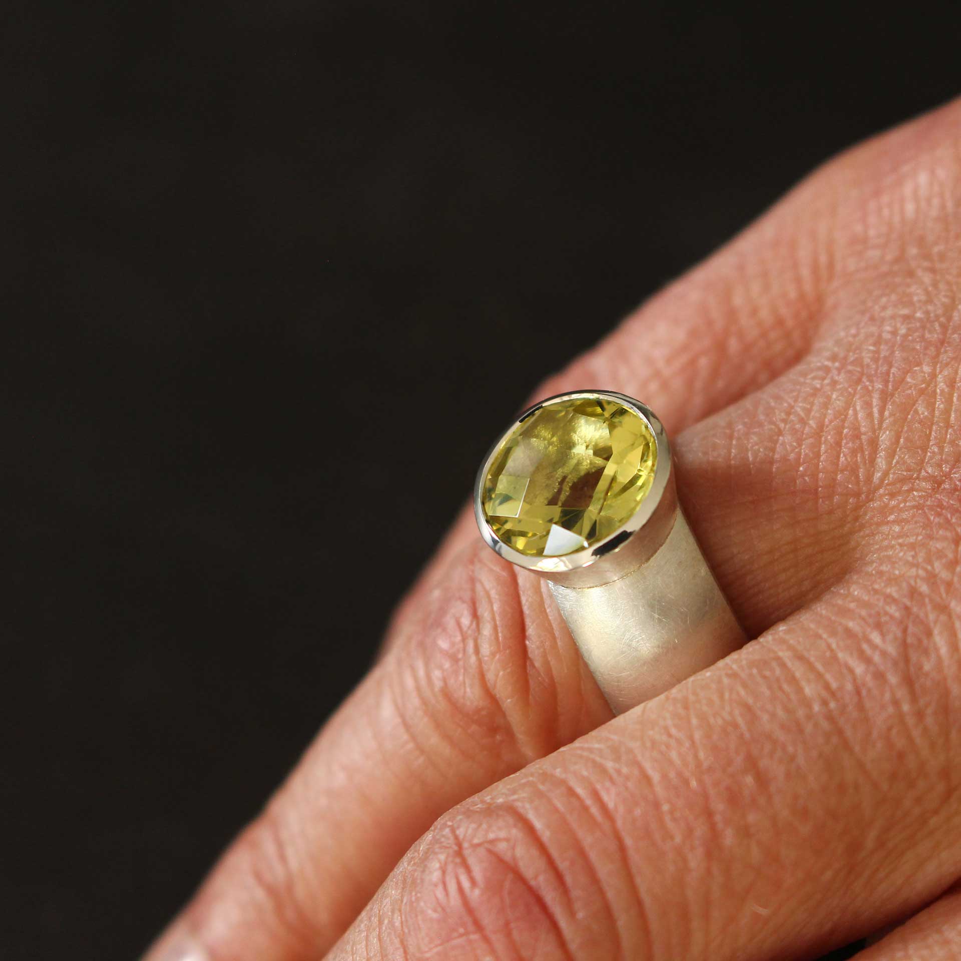 Silberring mit Lemon Quarz