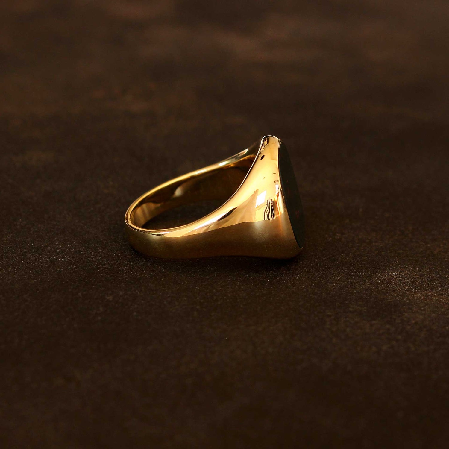 Siegelring Herren massiv Echtgold mit Heliotrop