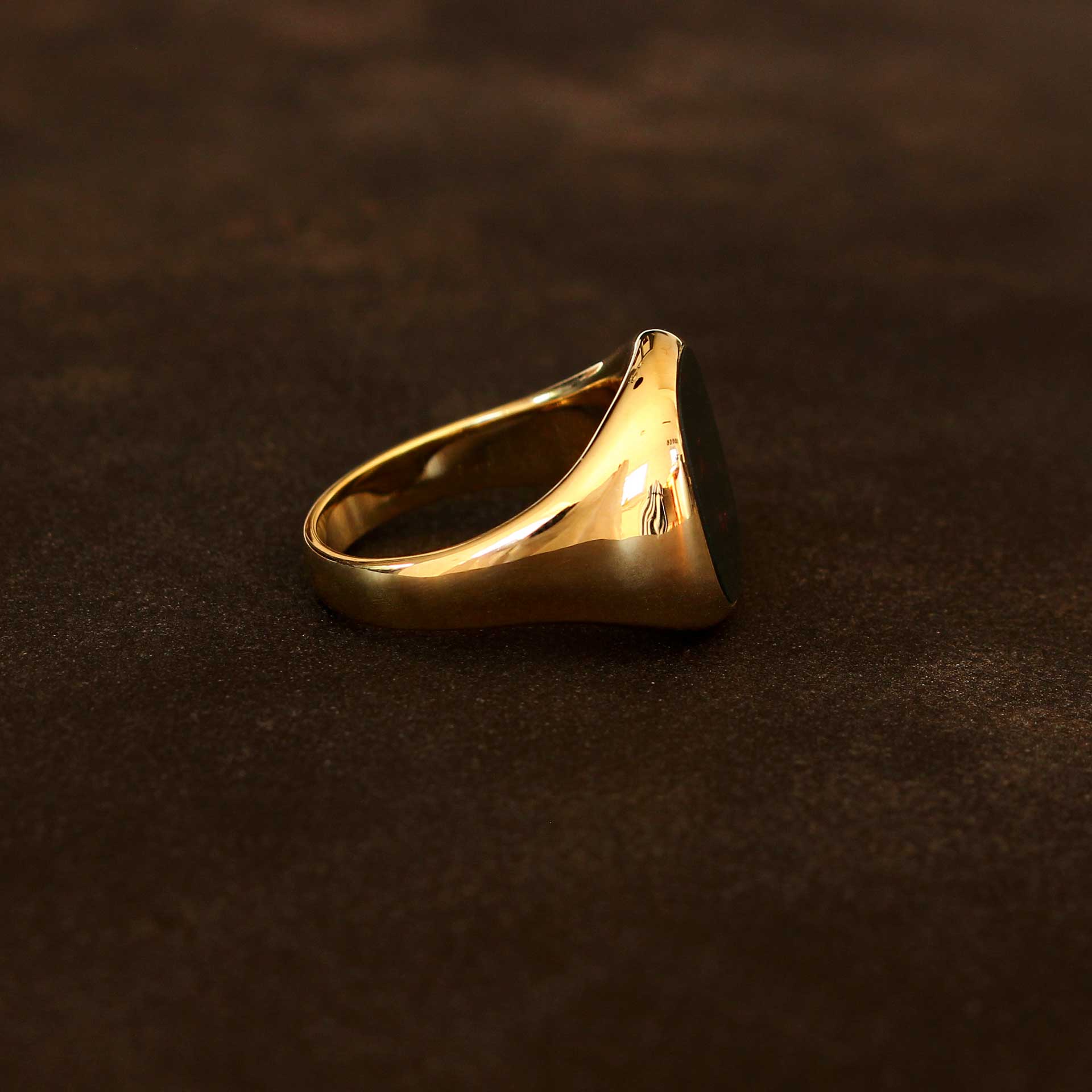 Siegelring Herren massiv Echtgold mit Heliotrop
