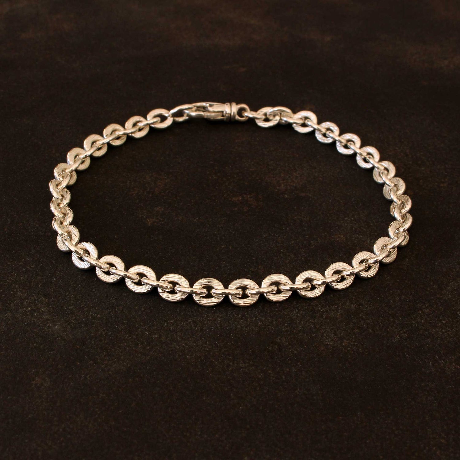 Silberarmband unisex gehämmert
