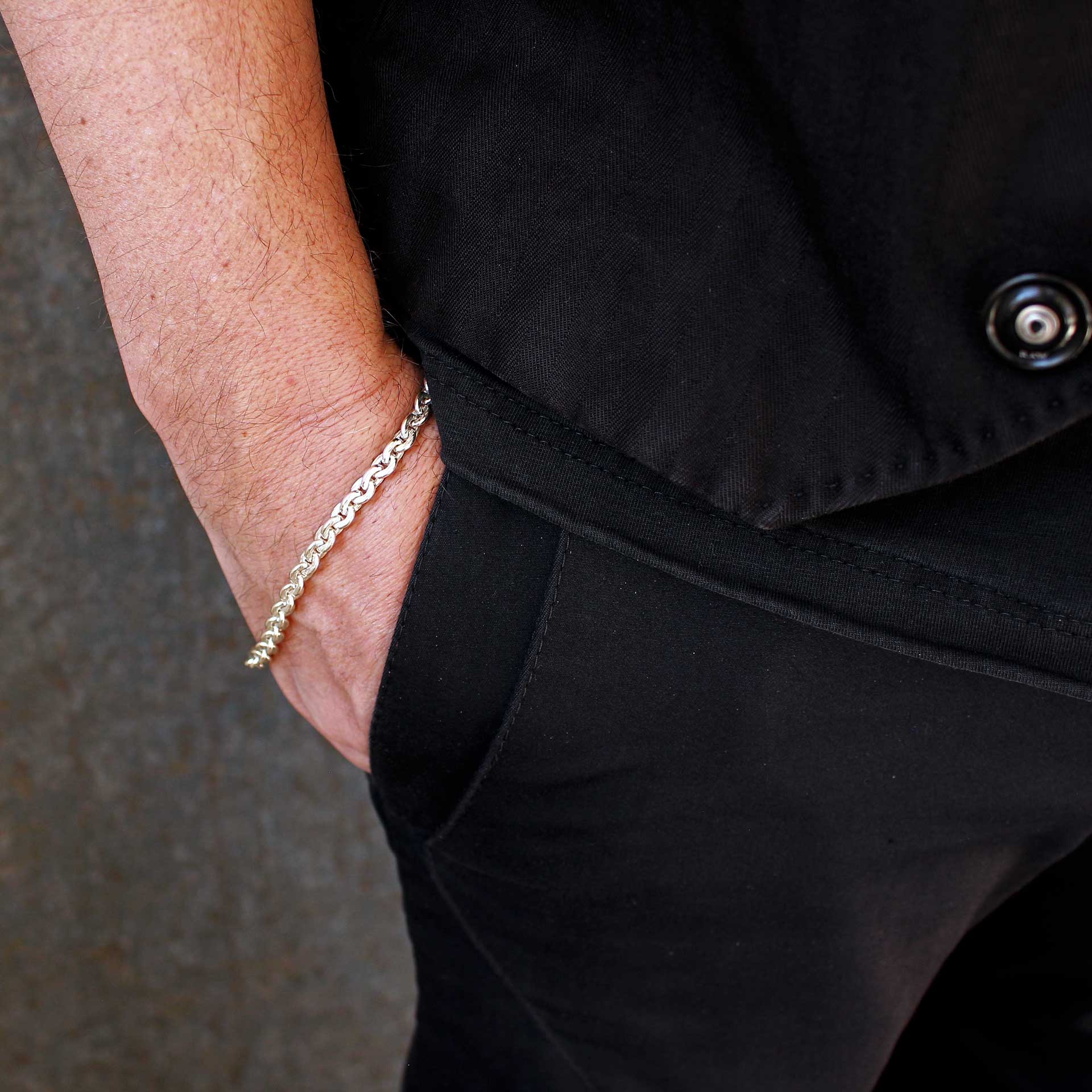 Silberarmband unisex gehämmert