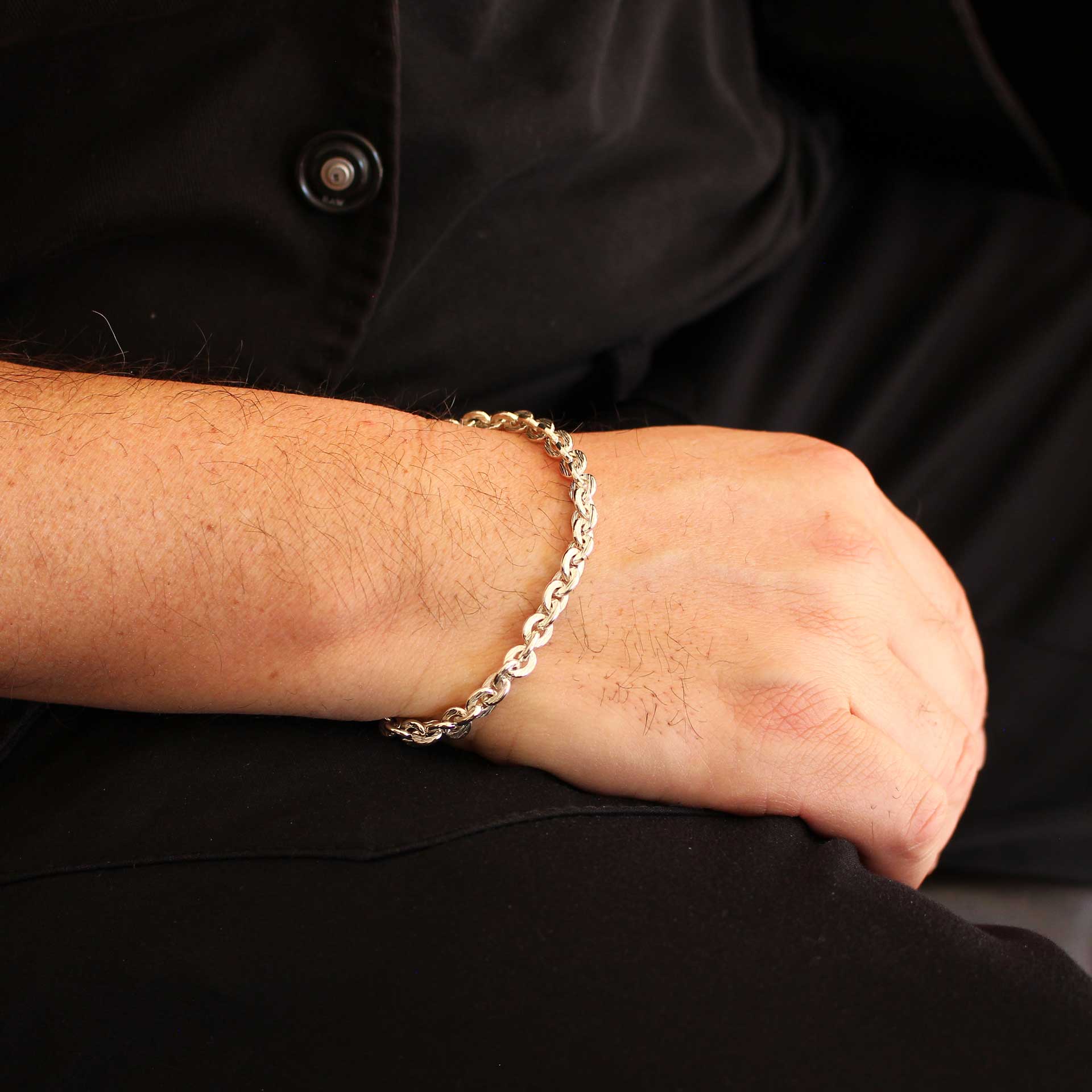 Silberarmband unisex gehämmert