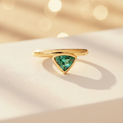 Luxus Goldring 18ct mit Turmalin im Fantasieschliff 0,77 ct – handgefertigtes Statement-Designerstück aus deutscher Goldschmiedewerkstatt