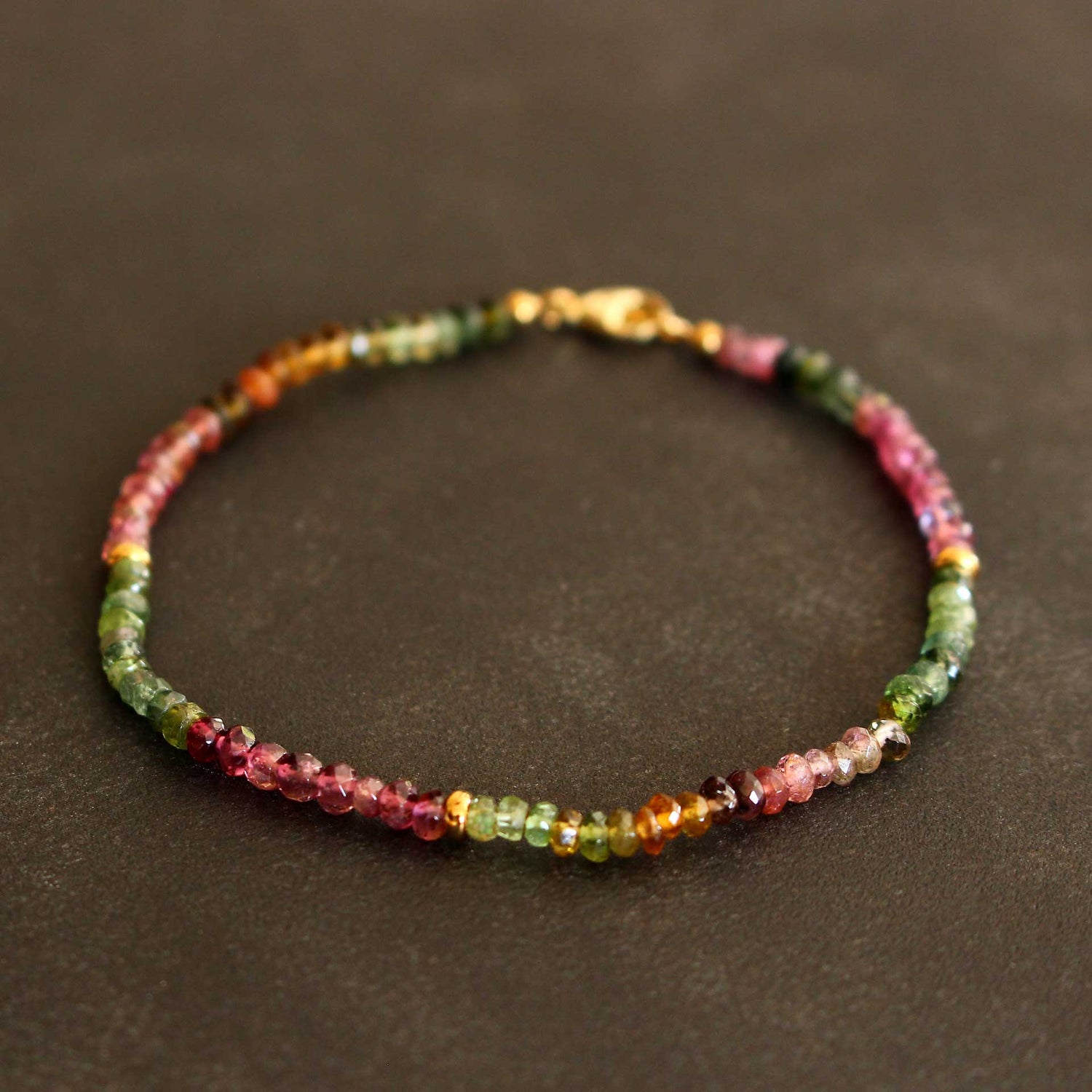 Turmalin Armband Gold 585 – facettiertes Edelsteinarmband