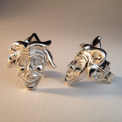Skulpturale Ohrringe "Maske" – Massive Goldohrstecker 18ct