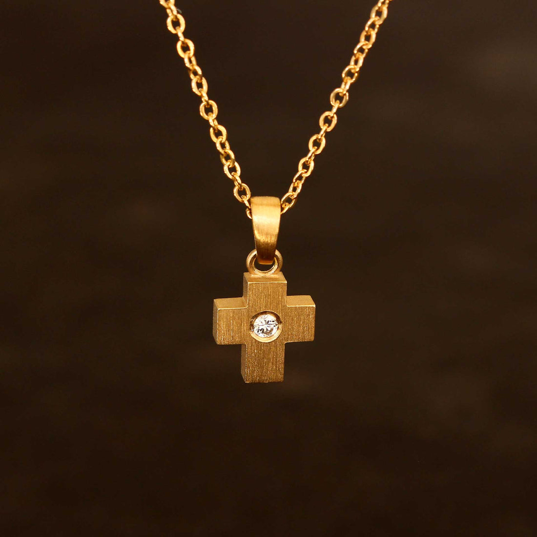 Kreuzanhänger Gelbgold 14 ct. Brillant