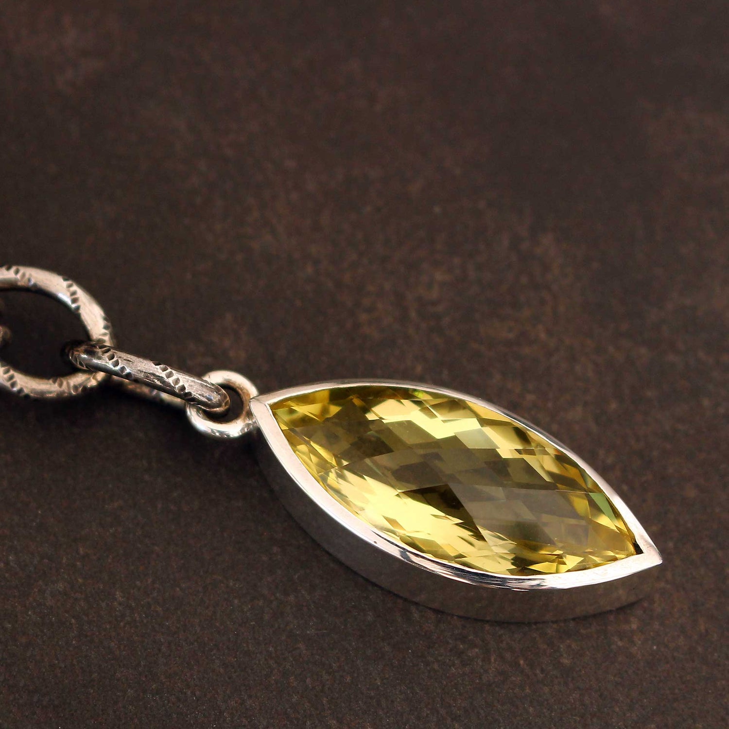 Silbercollier mit Lemon Quarz
