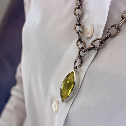 Silbercollier mit Lemon Quarz