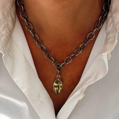 Silbercollier mit Lemon Quarz