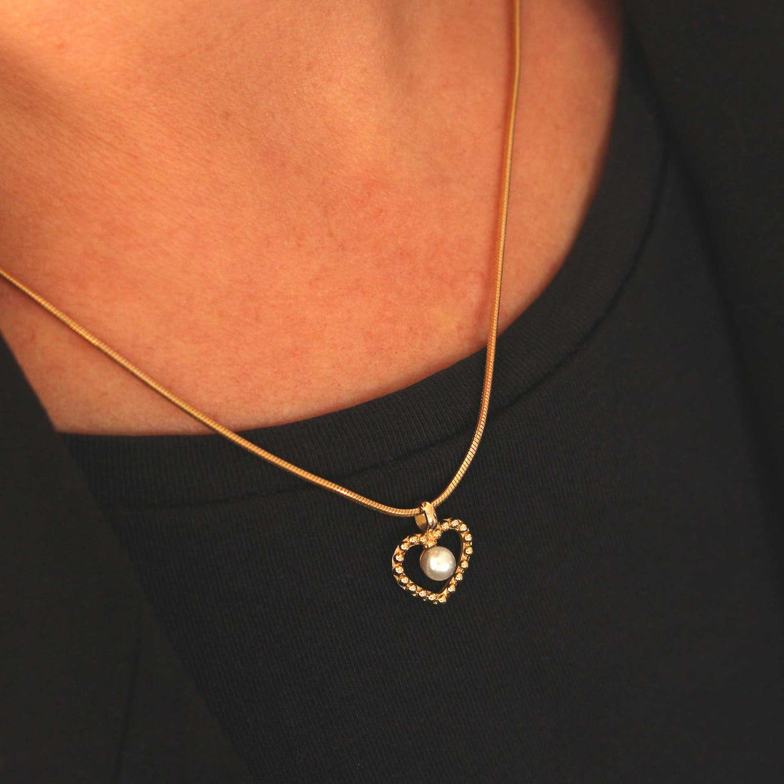 Goldanhänger Herz mit Perle