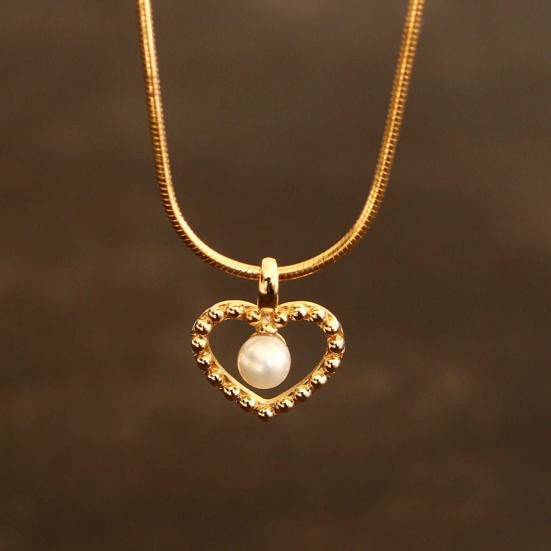 Goldanhänger Herz mit Perle