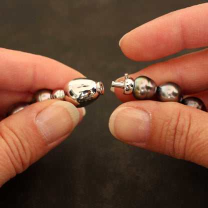 Tahitiperlenkette Barock mit Schliesse in 18ct Weißgold