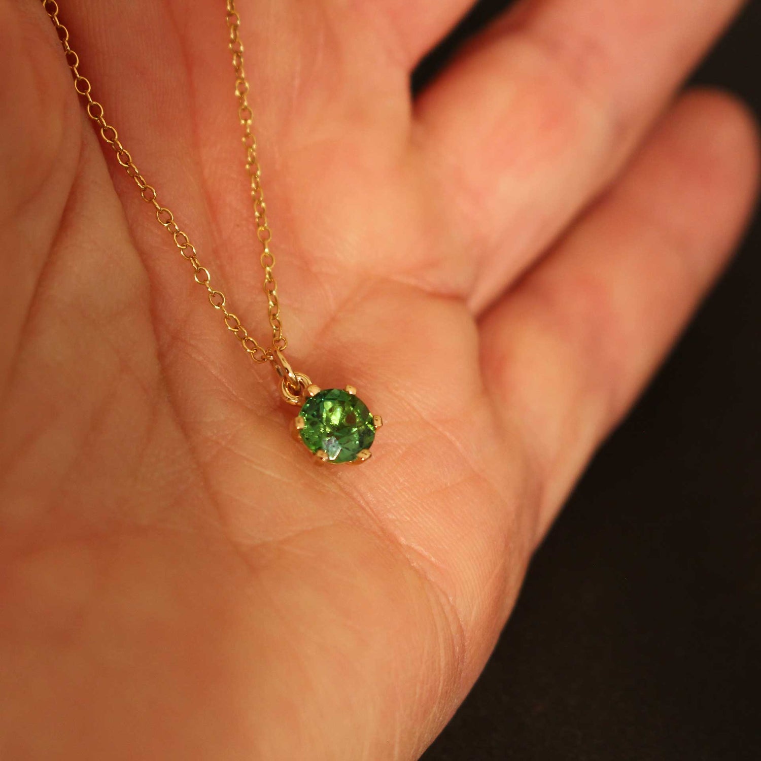 Turmalinanhänger 18ct. Gelbgold in Körbchenfassung