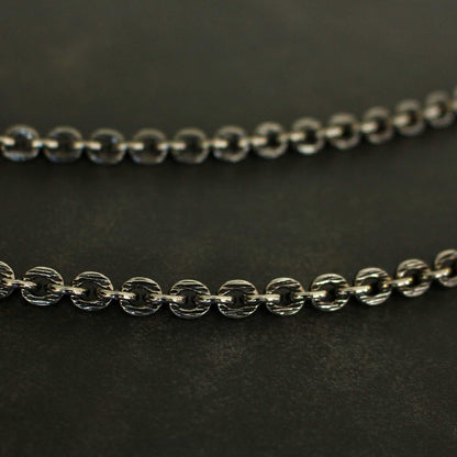 Strukturierte Unisex-Silberkette – Oxidiert &amp; Massiv