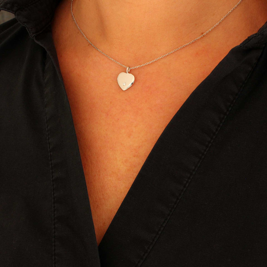 Herzanhänger mit Brillant Weissgold